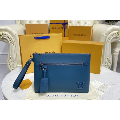 Louis Vuitton M81029 Pochette iPad Pouch in Blue Aerogram cowhide leather Louis Vuitton M81029 Pochette iPad Pouch in Blue Aerogram cowhide leather