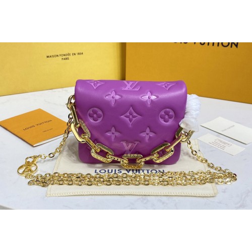 Louis Vuitton M81127 Coussin Beltbag Bag in Purple Monogram-embossed puffy lambskin Louis Vuitton M81127 Coussin Beltbag Bag in Purple Monogram-embossed puffy lambskin
