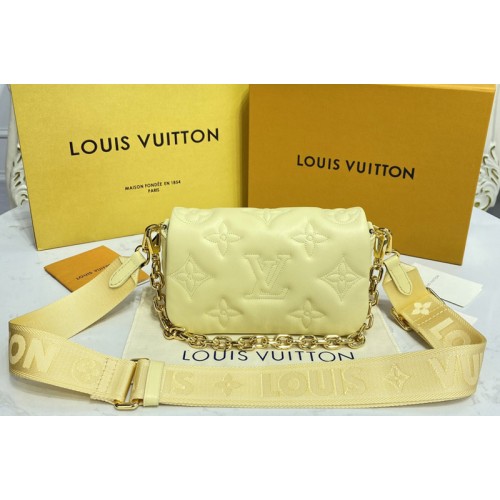 Louis Vuitton M81436 Mylockme Chain Pochette Bag in Blue Calf leather Louis Vuitton M81436 Mylockme Chain Pochette Bag in Blue Calf leather