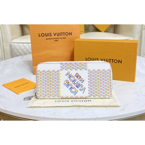 Louis Vuitton M81403 Zippy Vertical wallet in White Damier Spray cowhide leather Louis Vuitton M81403 Zippy Vertical wallet in White Damier Spray cowhide leather