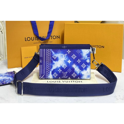 Louis Vuitton M81431 Gaston Wearable Wallet in Blue Cowhide leather Louis Vuitton M81431 Gaston Wearable Wallet in Blue Cowhide leather