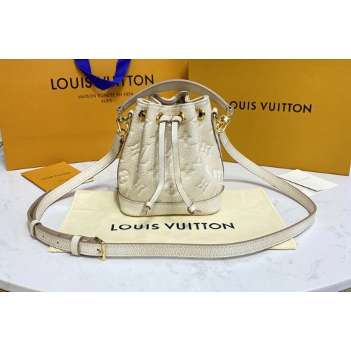 Louis Vuitton M81463 Nano Noe Bucket Bag in Beige Monogram Empreinte leather Louis Vuitton M81463 Nano Noe Bucket Bag in Beige Monogram Empreinte leather