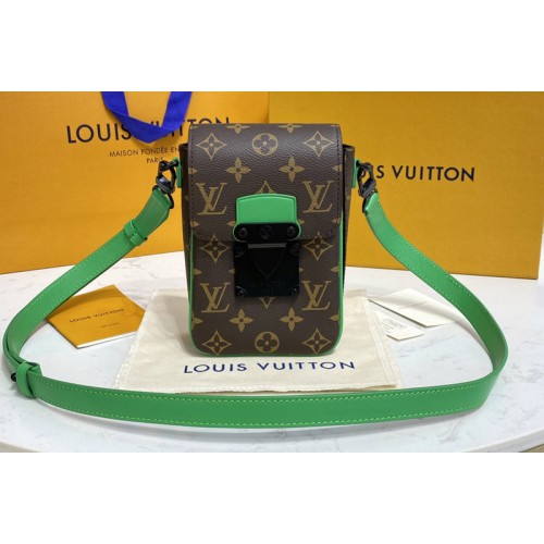 Louis Vuitton M81522 S-Lock Vertical wearable wallet in Monogram Macassar coated canvas and Green cowhide leather Louis Vuitton M81522 S-Lock Vertical wearable wallet in Monogram Macassar coated canvas and Green cowhide leather