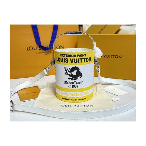 Louis Vuitton M81593 Paint Can Bag in Yellow Coated canvas and cowhide leather Louis Vuitton M81593 Paint Can Bag in Yellow Coated canvas and cowhide leather