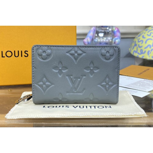 Louis Vuitton M81599 Lou Coussin wallet in Gray Monogram-embossed lambskin Louis Vuitton M81599 Lou Coussin wallet in Gray Monogram-embossed lambskin