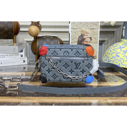 Louis Vuitton M81606 Mini Soft Trunk Bag in Granite Taurillon Monogram embossed cowhide leather Louis Vuitton M81606 Mini Soft Trunk Bag in Granite Taurillon Monogram embossed cowhide leather