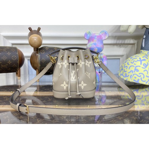 Louis Vuitton M46291 Nano Noe bag in Gray Cream Monogram Empreinte leather Louis Vuitton M46291 Nano Noe bag in Gray Cream Monogram Empreinte leather
