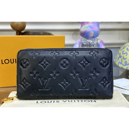 Louis Vuitton M81510 Zippy Wallet in Black Monogram-embossed lambskin Louis Vuitton M81510 Zippy Wallet in Black Monogram-embossed lambskin