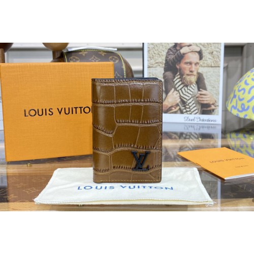Louis Vuitton N81824 Pocket Organizer Wallet in Tan Alligator leather Louis Vuitton N81824 Pocket Organizer Wallet in Tan Alligator leather