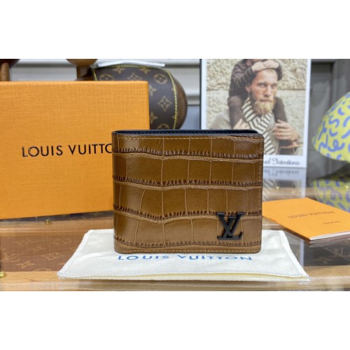 Louis Vuitton N81821 Multiple Wallet in Tan Alligator leather Louis Vuitton N81821 Multiple Wallet in Tan Alligator leather