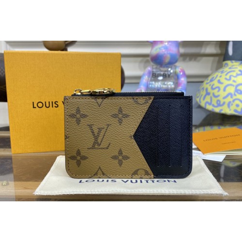 Louis Vuitton M81912 Romy card holder in Monogram and Monogram Reverse coated canvas With Black Louis Vuitton M81912 Romy card holder in Monogram and Monogram Reverse coated canvas With Black