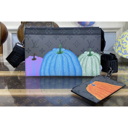 Louis Vuitton M81972 x YK Gaston Wearable Wallet in Monogram Eclipse Reverse coated canvas with colorful Pumpkin print Louis Vuitton M81972 x YK Gaston Wearable Wallet in Monogram Eclipse Reverse coated canvas with colorful Pumpkin print