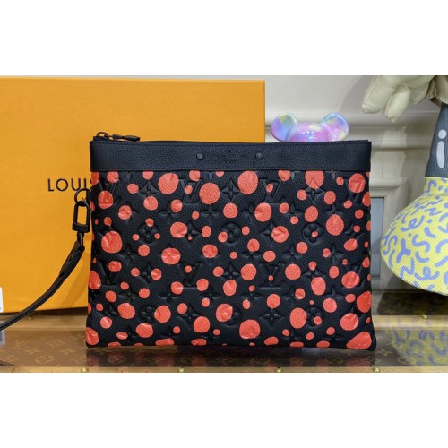 Louis Vuitton M82019 LVxYK Pochette To Go Bag in Black and red Taurillon Monogram cowhide with Infinity Dots print Louis Vuitton M82019 LVxYK Pochette To Go Bag in Black and red Taurillon Monogram cowhide with Infinity Dots print