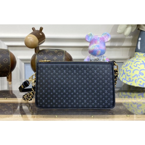 Louis Vuitton M82247 Lexington Pouch in Black Monogram-embossed calf leather Louis Vuitton M82247 Lexington Pouch in Black Monogram-embossed calf leather