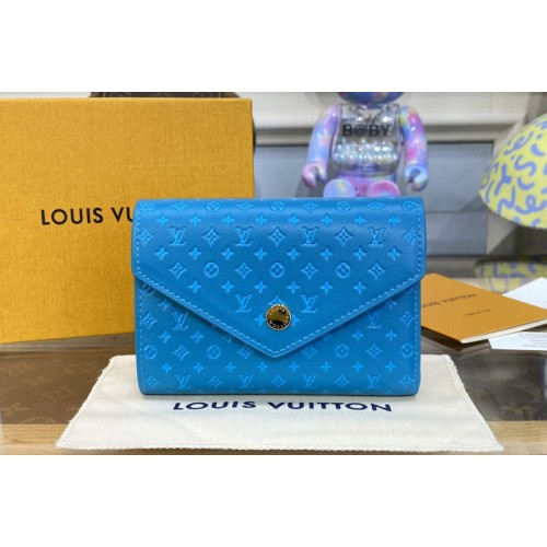 Louis Vuitton M82314 Victorine wallet in Blue Monogram-embossed calf leather Louis Vuitton M82314 Victorine wallet in Blue Monogram-embossed calf leather