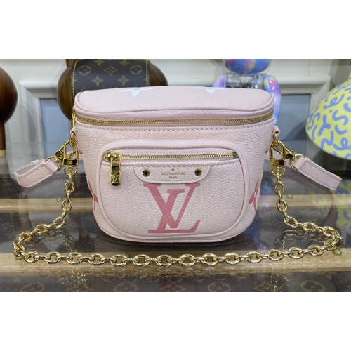 Louis Vuitton M82347 Mini Bumbag bag in Pink Monogram Empreinte Leather Louis Vuitton M82347 Mini Bumbag bag in Pink Monogram Empreinte Leather