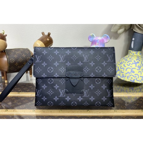 Louis Vuitton M82598 Pochette S-Lock Bag in Monogram Eclipse canvas Louis Vuitton M82598 Pochette S-Lock Bag in Monogram Eclipse canvas