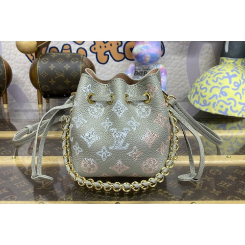 Louis Vuitton M82731 Pico Bella bucket bag in Gray Mahina perforated calf leather Louis Vuitton M82731 Pico Bella bucket bag in Gray Mahina perforated calf leather