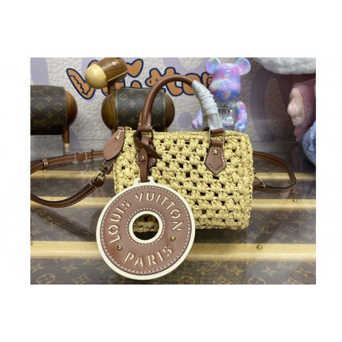 Louis Vuitton M83525 Nano Speedy bag in natural Tan raffia Louis Vuitton M83525 Nano Speedy bag in natural Tan raffia