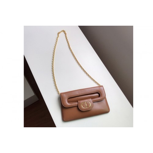Christian Dior M8641 Dior Medium DiorDouble bag in Tan Smooth Calfskin Christian Dior M8641 Dior Medium DiorDouble bag in Tan Smooth Calfskin
