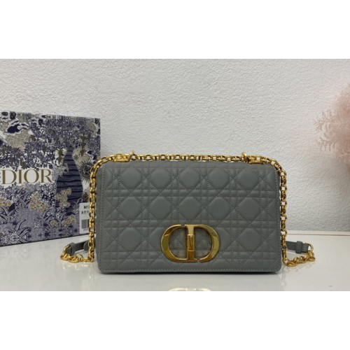 Christian Dior M9242 Medium Dior Caro bag in Grey Supple Cannage Calfskin Christian Dior M9242 Medium Dior Caro bag in Grey Supple Cannage Calfskin