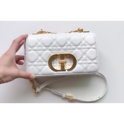 Christian Dior M9241 Small Dior Caro bag in White Soft Cannage Calfskin Christian Dior M9241 Small Dior Caro bag in White Soft Cannage Calfskin