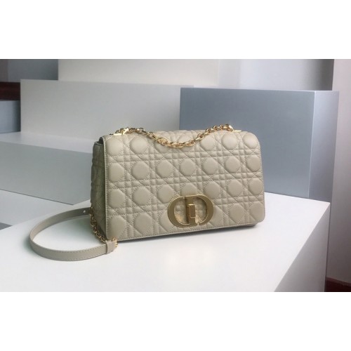 Christian Dior M9243 Large Dior Caro bag in Apricot Soft Cannage Calfskin Christian Dior M9243 Large Dior Caro bag in Apricot Soft Cannage Calfskin