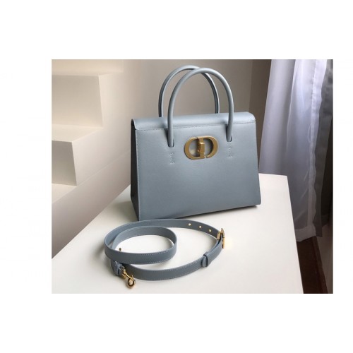 Christian Dior M9306 Dior Large St Honore tote bag in Blue Grained Calfskin Christian Dior M9306 Dior Large St Honore tote bag in Blue Grained Calfskin