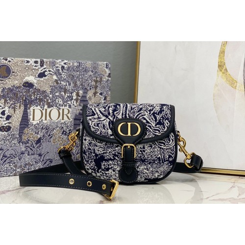 Christian Dior M9317 Small Dior Bobby Bag in Blue Toile de Jouy Reverse Jacquard Christian Dior M9317 Small Dior Bobby Bag in Blue Toile de Jouy Reverse Jacquard
