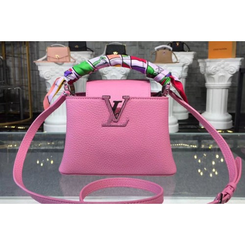 Louis Vuitton M94049 Capucines BB Bags in Pink Taurillon Leather Louis Vuitton M94049 Capucines BB Bags in Pink Taurillon Leather