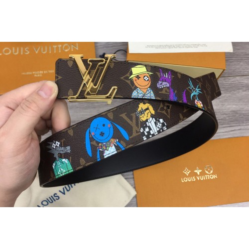 Louis Vuitton MP291T Shape 40mm reversible belt in Monogram canvas and leather With Gold Buckle Louis Vuitton MP291T Shape 40mm reversible belt in Monogram canvas and leather With Gold Buckle