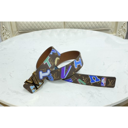 Louis Vuitton MP294V LVXNBA Initiales 40mm reversible belt in Monogram canvas With Gold Buckle Louis Vuitton MP294V LVXNBA Initiales 40mm reversible belt in Monogram canvas With Gold Buckle