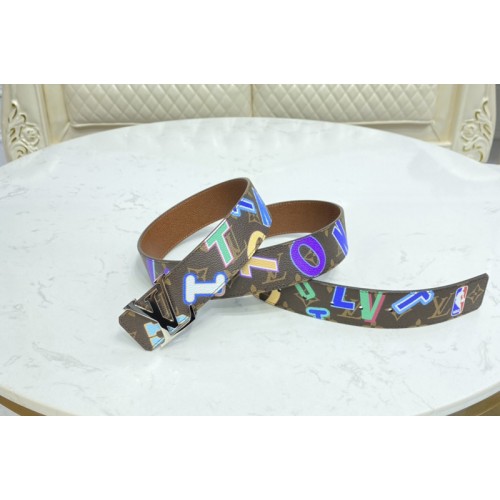 Louis Vuitton MP294V LVXNBA Initiales 40mm reversible belt in Monogram canvas With Silver Buckle Louis Vuitton MP294V LVXNBA Initiales 40mm reversible belt in Monogram canvas With Silver Buckle