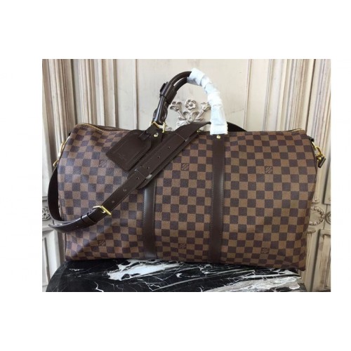 Louis Vuitton N41428 Keepall Bandouliere 45 Travel Bags in Damier Ebene Canvas Louis Vuitton N41428 Keepall Bandouliere 45 Travel Bags in Damier Ebene Canvas