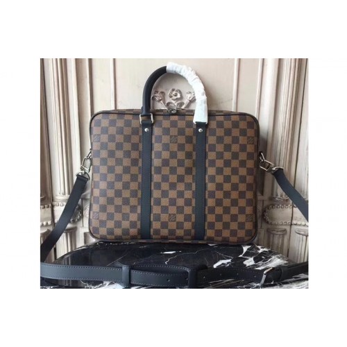 Louis Vuitton N41466 Porte-documents Voyage PM Bag in Damier Ebene Canvas Louis Vuitton N41466 Porte-documents Voyage PM Bag in Damier Ebene Canvas