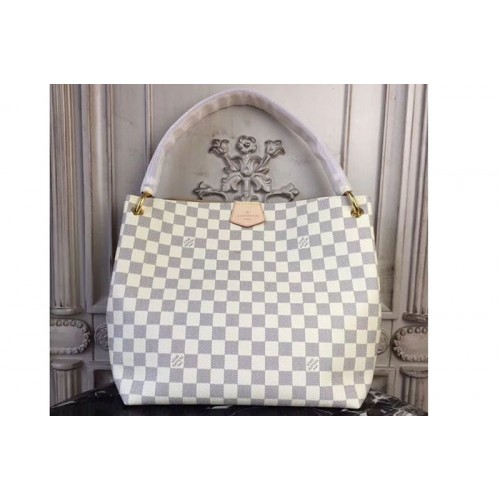 Louis Vuitton N42248 Graceful PM Bag in Damier Azur Canvas With Beige Louis Vuitton N42248 Graceful PM Bag in Damier Azur Canvas With Beige