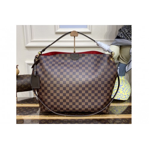 Louis Vuitton N44045 Delightful MM Shoulder Bag in Damier Ebene Canvas Louis Vuitton N44045 Delightful MM Shoulder Bag in Damier Ebene Canvas