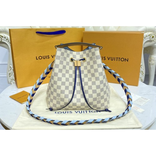 Louis Vuitton N50042 Neonoe MM bucket bag in Damier Azur Canvas Louis Vuitton N50042 Neonoe MM bucket bag in Damier Azur Canvas