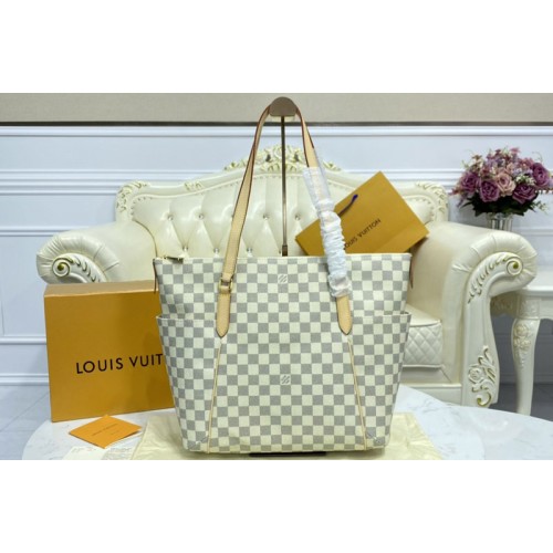 Louis Vuitton N51262 Totally MM Tote Bag in Damier Azur Canvas Louis Vuitton N51262 Totally MM Tote Bag in Damier Azur Canvas