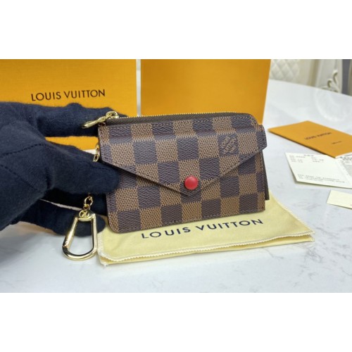 Louis Vuitton N60406 Card Holder Recto Verso in Damier Ebene canvas With Red Louis Vuitton N60406 Card Holder Recto Verso in Damier Ebene canvas With Red