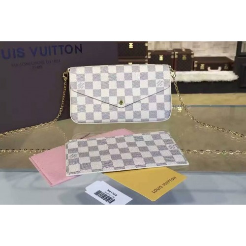 Louis Vuitton N63106 Pochette Felicie Wallet in Damier Azur Canvas Louis Vuitton N63106 Pochette Felicie Wallet in Damier Azur Canvas