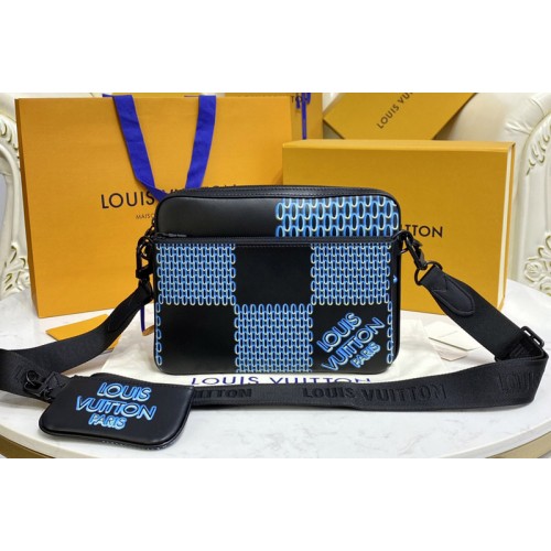 Louis Vuitton M20665 Trio Messenger Bag in Black Damier Spray cowhide leather Louis Vuitton M20665 Trio Messenger Bag in Black Damier Spray cowhide leather