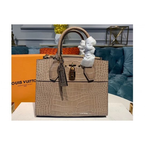 Louis Vuitton N94475 City Steamer PM Bags Brown Crocodilien Brillant Leather