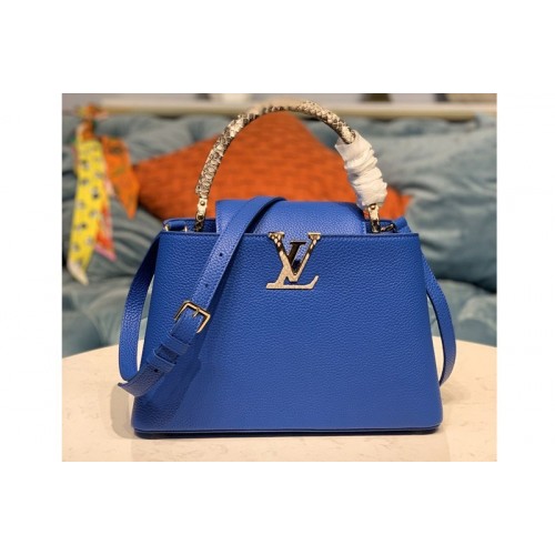 Louis Vuitton N93799 Capucines PM Bag in Blue Taurillon Leather Louis Vuitton N93799 Capucines PM Bag in Blue Taurillon Leather