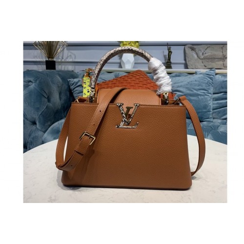Louis Vuitton N93799 Capucines PM Bag in Gold Taurillon Leather Louis Vuitton N93799 Capucines PM Bag in Gold Taurillon Leather