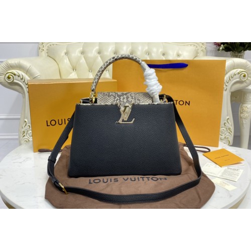 Louis Vuitton N95383 Capucines MM handbag in Black Taurillon leather Louis Vuitton N95383 Capucines MM handbag in Black Taurillon leather