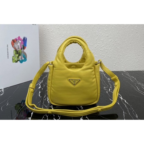Prada 1BA359 Small padded Prada Soft nappa-leather bag in Yellow Leather Prada 1BA359 Small padded Prada Soft nappa-leather bag in Yellow Leather