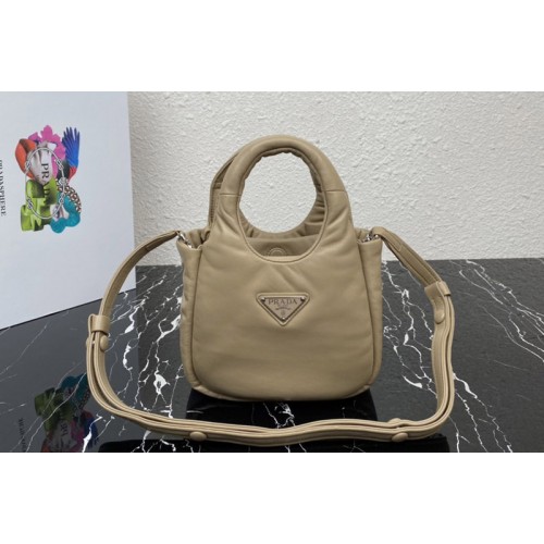 Prada 1BA359 Small padded Prada Soft nappa-leather bag in Beige Leather Prada 1BA359 Small padded Prada Soft nappa-leather bag in Beige Leather