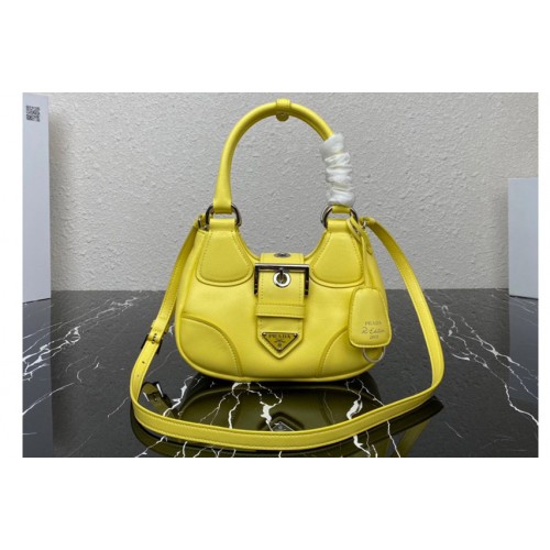 Prada 1BA381 Prada Moon padded nappa-leather bag in Yellow Leather Prada 1BA381 Prada Moon padded nappa-leather bag in Yellow Leather