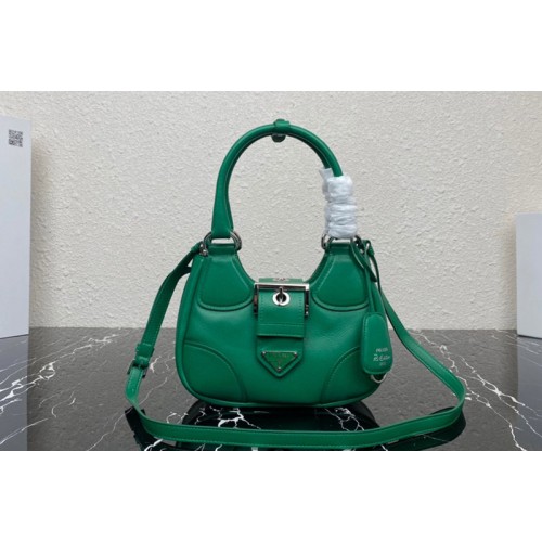 Prada 1BA381 Prada Moon padded nappa-leather bag in Green Leather Prada 1BA381 Prada Moon padded nappa-leather bag in Green Leather